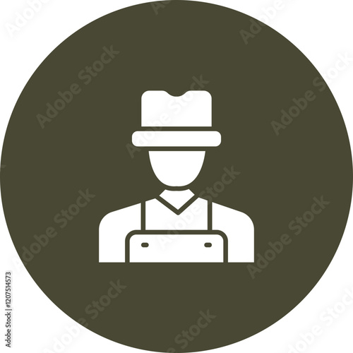 Men Farmer Working Vector Icon Design