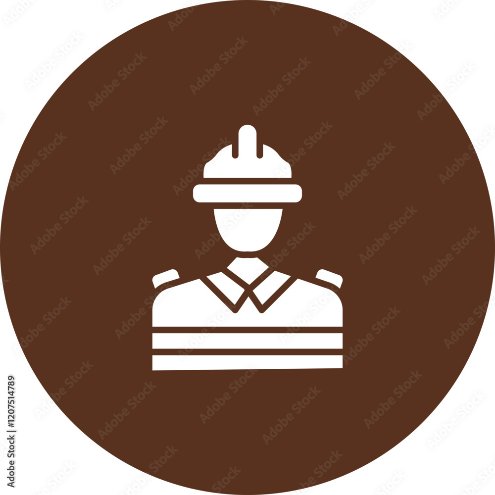Fototapeta premium Man Firefighter Working Vector Icon Design