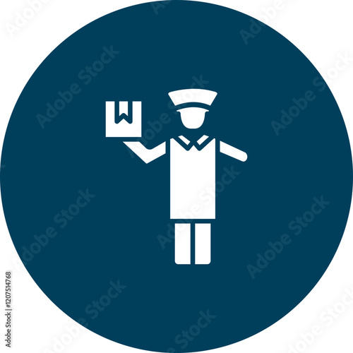 Postman Working Vector Icon Design