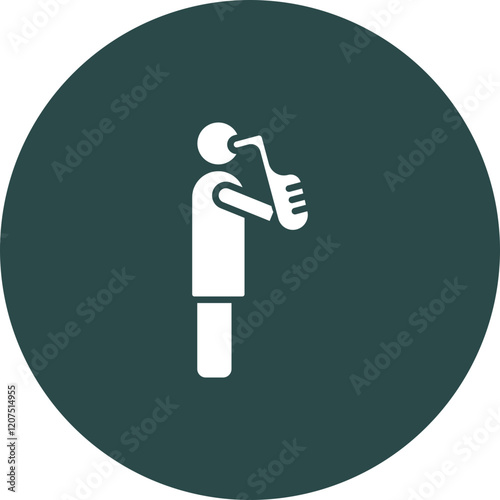 Man Musician With Saxophone Vector Icon Design