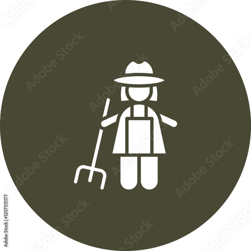 Woman Farmer Vector Icon Design