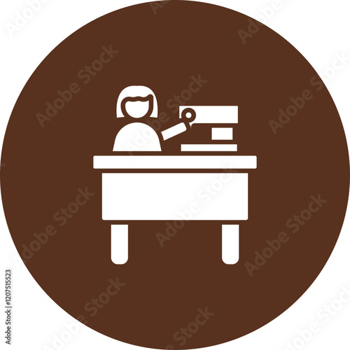 Sewing Woman Vector Icon Design