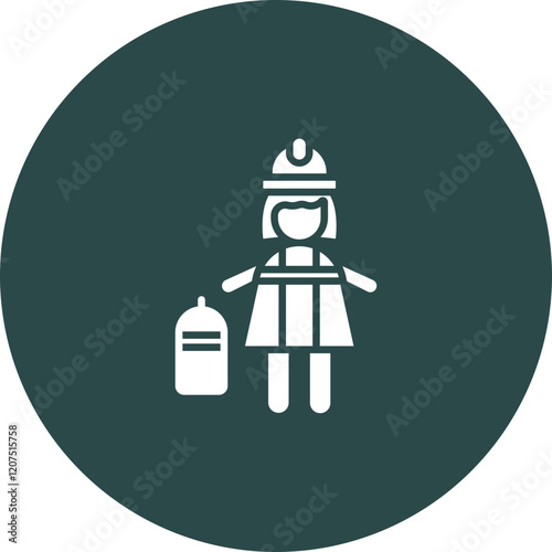 Firewoman Vector Icon Design