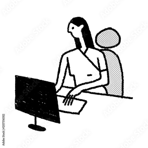 Company Pack Woman Office Worker Computer 