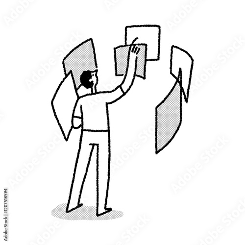 Company Pack Person Multiple Screens Management Technology