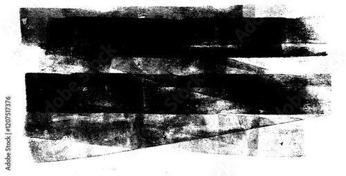 Linocut texture. Ink roller background. Grunge letterpress rectangles. Dry black brayer striped lines isolated on white background. Painted relief stains. Vector lino eroded abstract illustration.