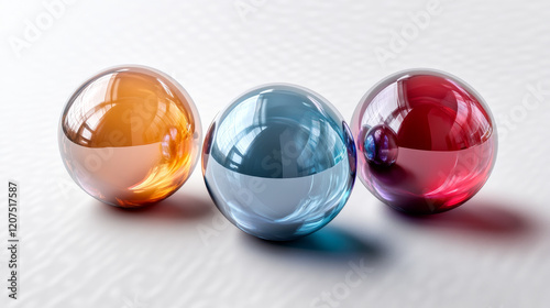 Glass colored spheres set isolated on transparent background. Realistic glossy 3D colorful glass balls collection, multicolored vector illustration