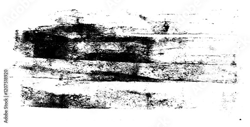 Linocut texture. Ink roller background. Grunge letterpress rectangles. Dry black brayer striped lines isolated on white background. Painted relief stains. Vector lino eroded abstract illustration.