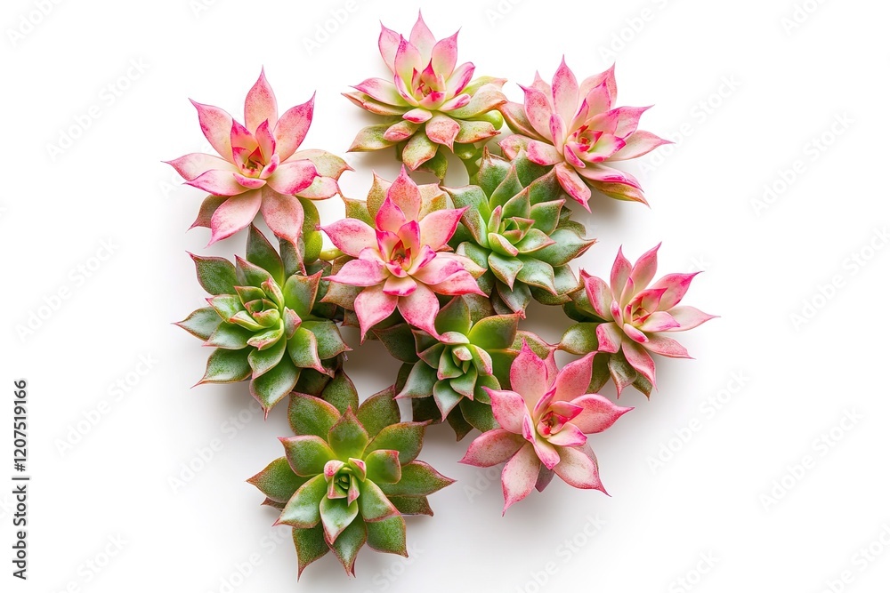 Miniature Pink Blossoms on a Succulent Plant, Delicate and Charming cute soft small bloom macro image Miniature Pink Blossoms on a Succulent Plant, Delicate and Charming cute soft small bloom macro image