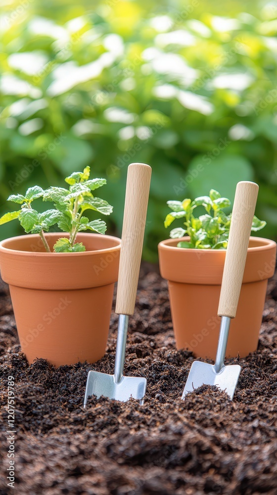 Planting herbs in pots home garden photography natural light close-up gardening tips Planting herbs in pots home garden photography natural light close-up gardening tips