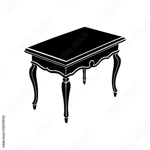 Table silhouette vector Style with white background