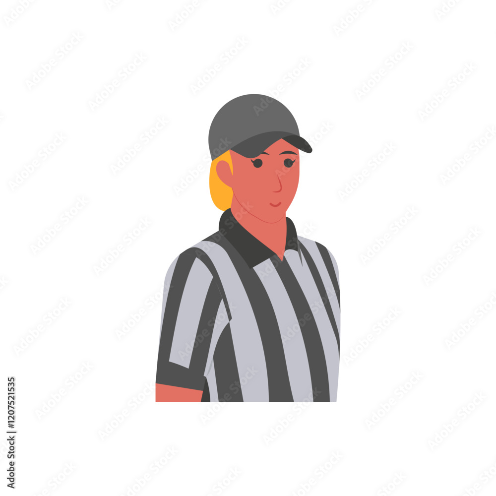 Referee, Women Career Flat Vector Illustration Referee, Women Career Flat Vector Illustration
