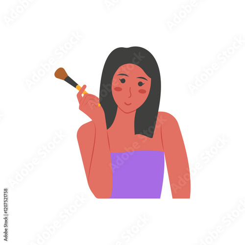 Beautician,  Women Career Flat Vector Illustration