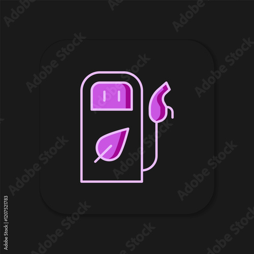 Filled outline Petrol or gas station icon isolated on black background. Car fuel symbol. Gasoline pump. Flat filled outline style with shadow. Vector