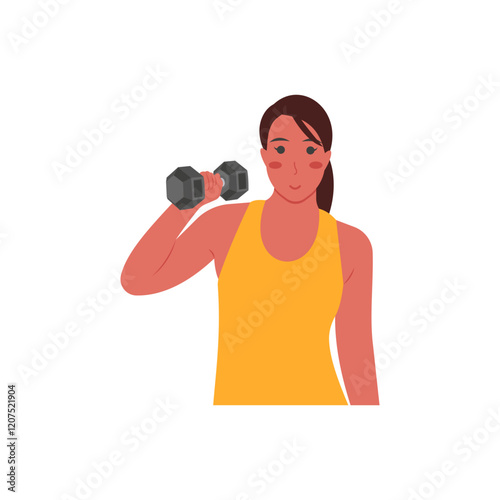 Body Builder,  Women Career Flat Vector Illustration