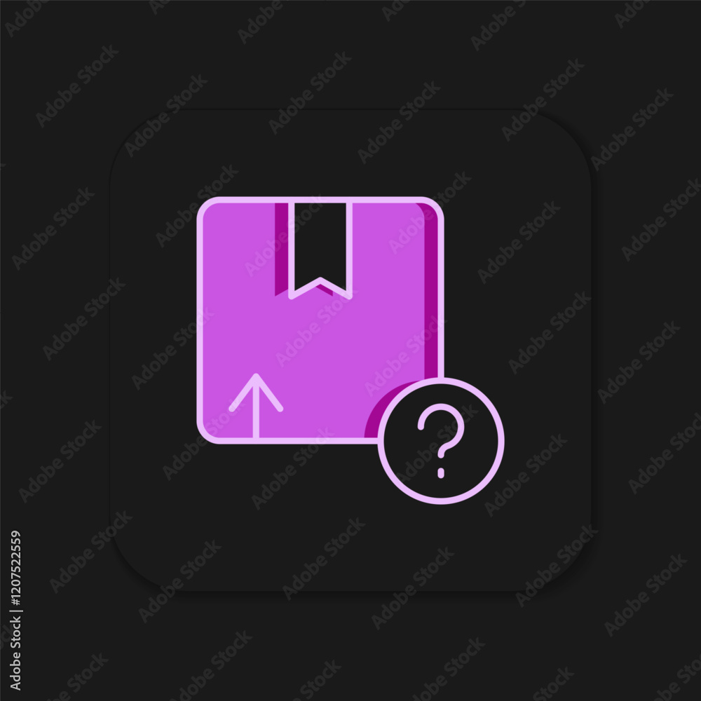 Filled outline Carton cardboard box icon isolated on black background. Box, package, parcel sign. Delivery and packaging. Flat filled outline style with shadow. Vector Filled outline Carton cardboard box icon isolated on black background. Box, package, parcel sign. Delivery and packaging. Flat filled outline style with shadow. Vector