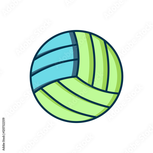 Filled outline Volleyball ball icon isolated on white background. Sport equipment. Flat filled outline style with shadow. Vector
