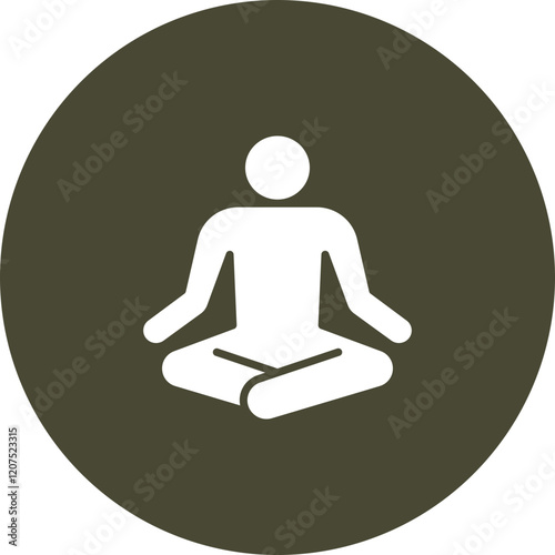Lotus Pose (Padmasana) Vector Icon Design