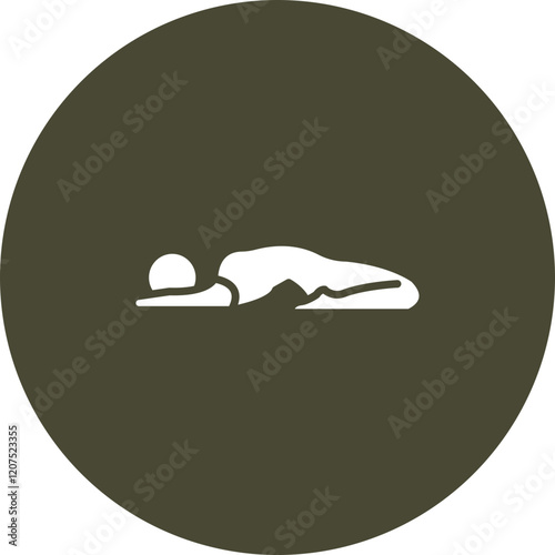 Reclining Hero Pose (Supta Virasana) Vector Icon Design photo