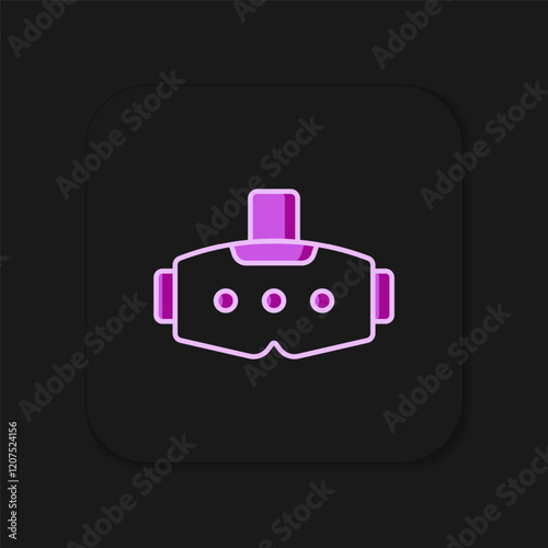 Filled outline Virtual reality glasses icon isolated on black background. Stereoscopic 3d vr mask. Optical head mounted display. Flat filled outline style with shadow. Vector