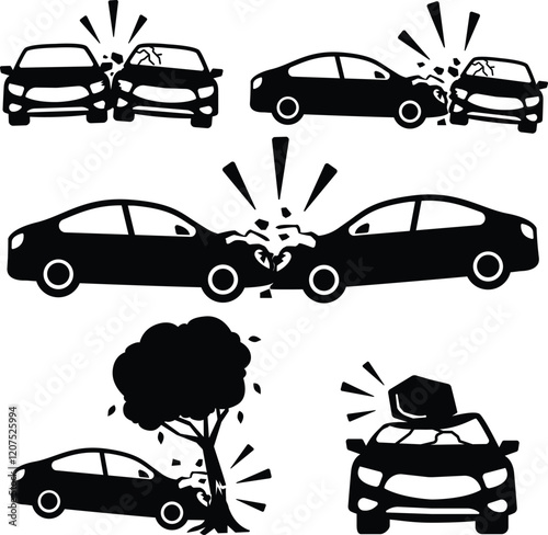 Collection of Car Accident Design Illustration
