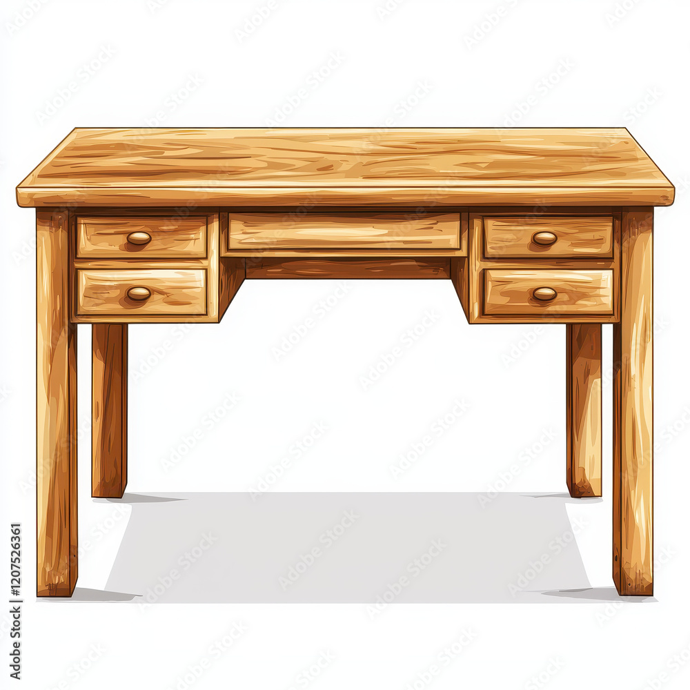 Wooden desk with drawers, perfect for home or office use Wooden desk with drawers, perfect for home or office use