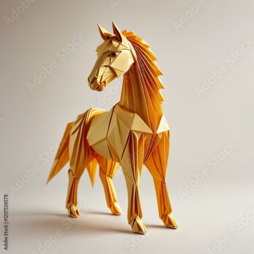 黄金の馬です。AI生成画像を利用してます。