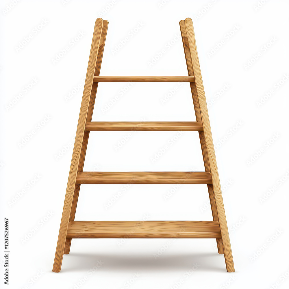 Wooden ladder shelf with five steps, perfect for storage and display Wooden ladder shelf with five steps, perfect for storage and display