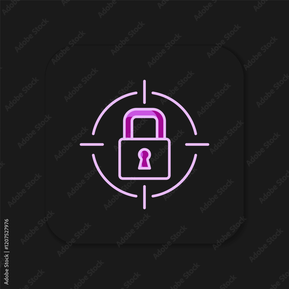 Filled outline Lock icon isolated on black background. Padlock sign. Security, safety, protection, privacy concept. Flat filled outline style with shadow. Vector Filled outline Lock icon isolated on black background. Padlock sign. Security, safety, protection, privacy concept. Flat filled outline style with shadow. Vector