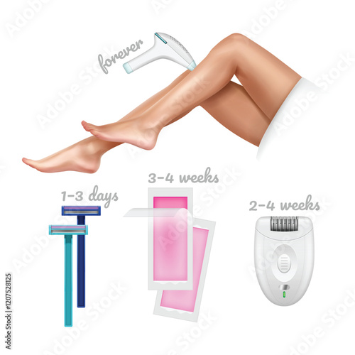 Hair removal methods and their efficiency. Shaving, Wax, Epilator and Laser