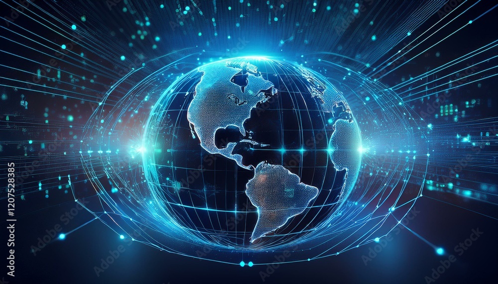 Obraz premium global information nerwork protection concept