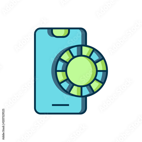 Filled outline Online sports betting icon isolated on white background. Sport bet bookmaker. Betting online make money. Flat filled outline style with shadow. Vector
