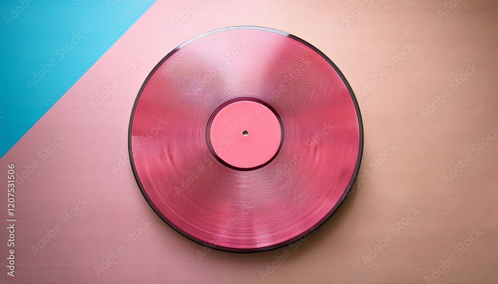a pink vinyl record placed on a textured pastel background blending bold colors and retro inspired artistic vibes a pink vinyl record placed on a textured pastel background blending bold colors and retro inspired artistic vibes
