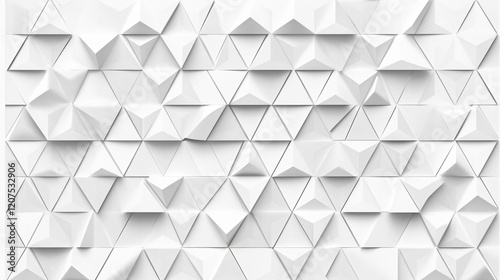 White Geometric Triangle Pattern With 3D Abstract Design Perspective