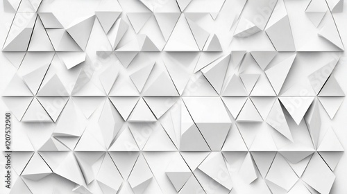 Abstract Geometric 3D Textured Background With White Polygonal Surfaces
