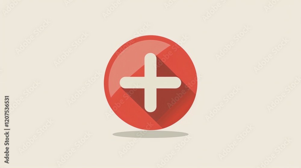 Obraz premium Red Circle Decline Symbol White Cross Icon Professional Usage