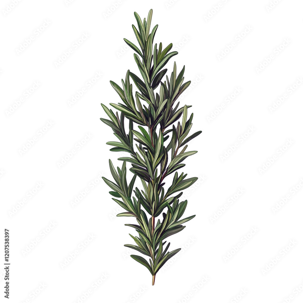 Fototapeta premium A green leafy plant with a long stem. Transparent Png. Generative Ai.