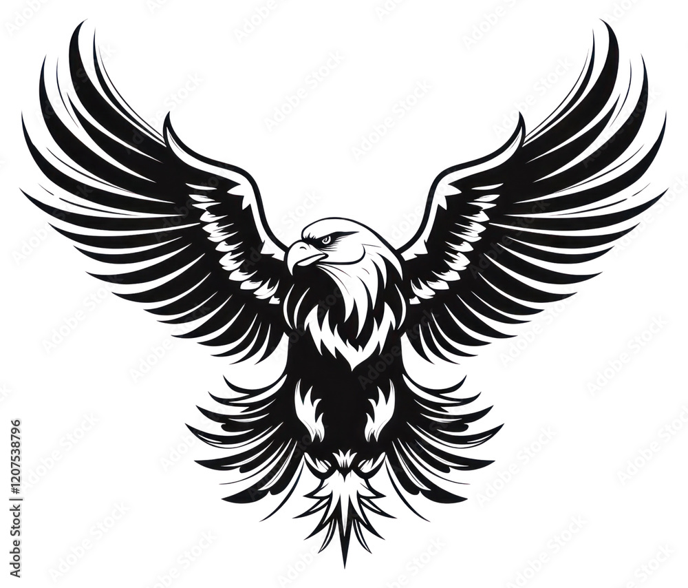 Obraz premium PNG Eagle logo symbol white.