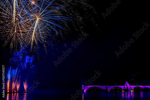 fireworks over the river