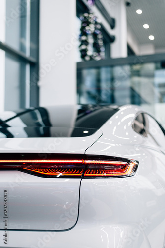 taillight of a new white car