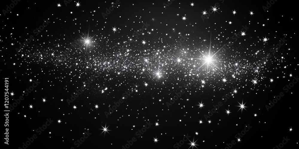 Fototapeta premium Sparkling Night Sky Celestial Galaxy Stars Background