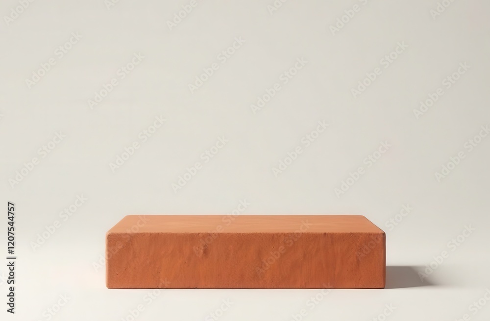 Rectangular clay podium on a light background. Ideal for presentations and advertising