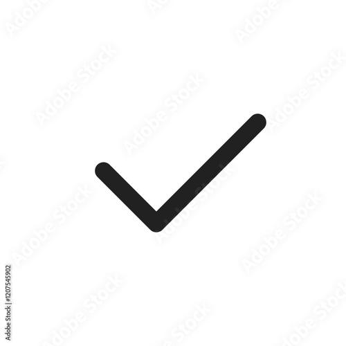 A sleek, stylish black checkmark icon that is perfect for indicating approval, completion, or correctness in a wide range of both digital and traditional applications across various fields
