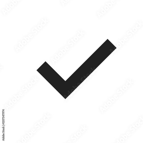 The checkmark icon indicates approval and task completion, making it ideal for designs conveying success. It allows viewers to easily recognize positive outcomes and completed tasks