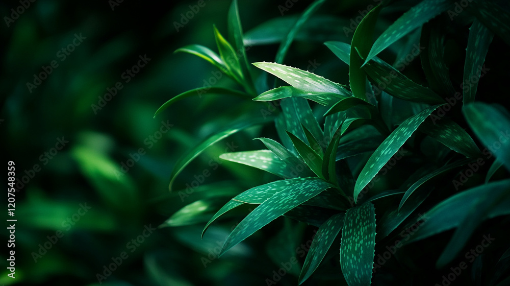 Obraz premium Lush green leaves thriving in a tranquil outdoor setting during the daytime hours
