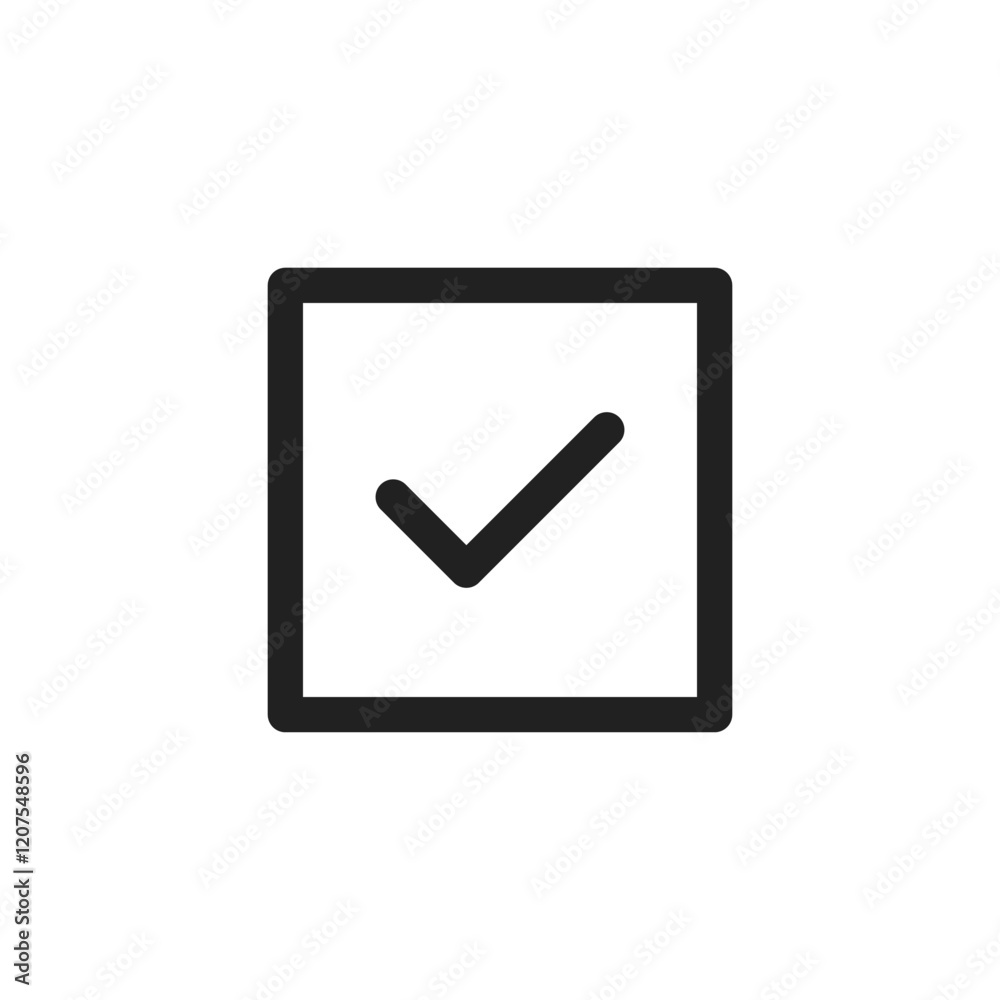 A clean checkmark icon represents approval and successful completion in design projects, effective for both digital and print media, showcasing versatility across formats and applications A clean checkmark icon represents approval and successful completion in design projects, effective for both digital and print media, showcasing versatility across formats and applications