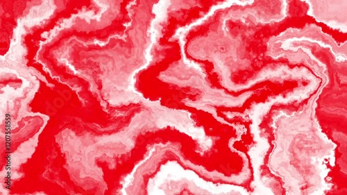 Watercolor animation in red and white. Liquid animation background