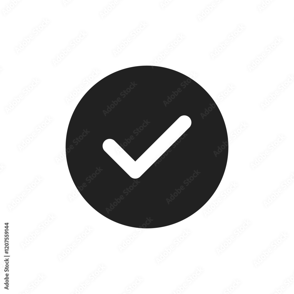A simple, effective checkmark icon representing approval. This minimalist design is ideal for graphics, presentations, and digital projects needing clear communication and a modern aesthetic A simple, effective checkmark icon representing approval. This minimalist design is ideal for graphics, presentations, and digital projects needing clear communication and a modern aesthetic