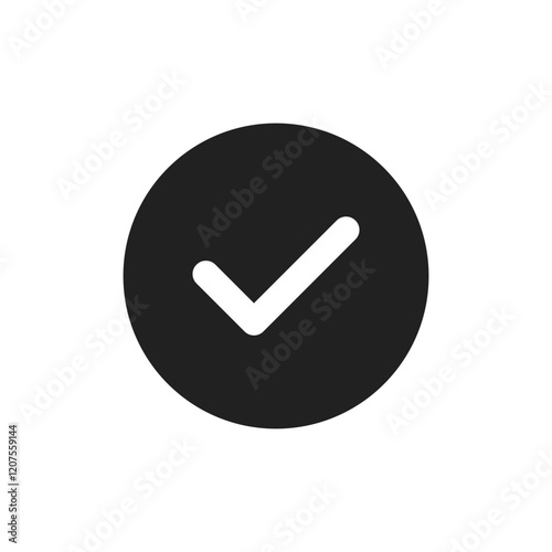A simple, effective checkmark icon representing approval. This minimalist design is ideal for graphics, presentations, and digital projects needing clear communication and a modern aesthetic