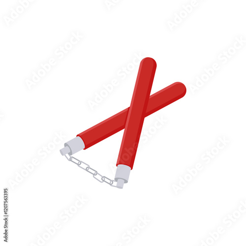 Nunchuck,  Sport Equipment Vector Illustration Isolated